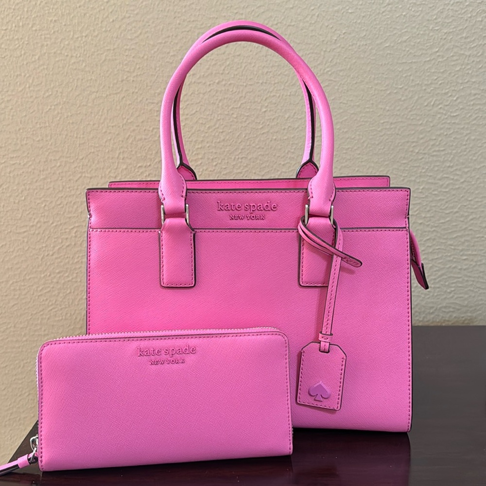 Kate Spade Madison Saffiano Medium Leather Satchel & Large Continental Wallet